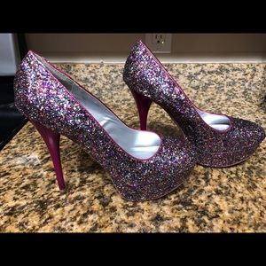 Qupid multi glitter heels